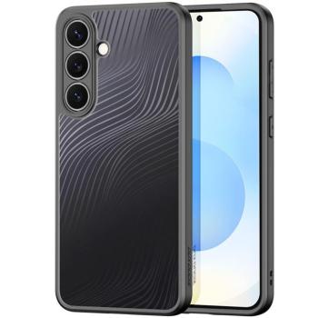 Samsung Galaxy S25 FE SM-S731, Műanyag hátlap védőtok + szilikon keret, hullám minta, Dux Ducis Aimo, áttetsző/fekete kép