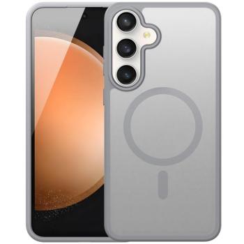Samsung Galaxy S25 FE SM-S731, Műanyag hátlap védőtok + szilikon keret, közepesen ütésálló, légpárnás sarok, Magsafe kompatibilis, Dux Ducis Yind, áttetsző/szürke kép