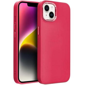 Samsung Galaxy S25 FE SM-S731, Szilikon tok, közepesen ütésálló, fémhatású kamera keret, Frame Case, magenta kép