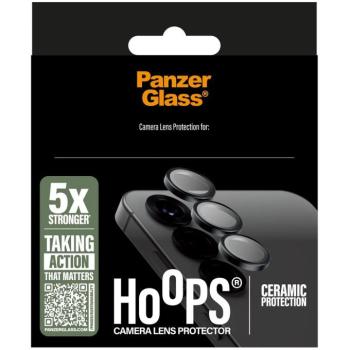 Samsung Galaxy S25 Plus SM-S936, Kamera lencsevédő fólia, ütésálló fólia, Tempered Glass (edzett üveg), Panzerglass Hoops Ceramic, fekete kép