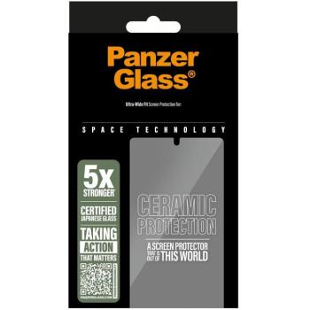 Samsung Galaxy S25 Plus SM-S936, Kijelzővédő fólia, ütésálló fólia (az íves részre is!), Tempered Glass (edzett üveg), 3D Full Cover, Panzerglass Ceramic Protection, Clear kép