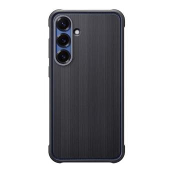 Samsung Galaxy S25 Plus SM-S936, Műanyag hátlap védőtok, dupla rétegű, gumírozott, közepesen ütésálló, csíkos minta, Rugged Case, fekete, gyári kép