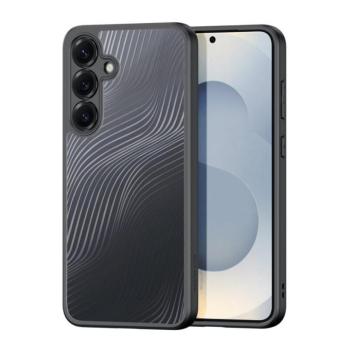 Samsung Galaxy S25 Plus SM-S936, Műanyag hátlap védőtok + szilikon keret, hullám minta, Dux Ducis Aimo, áttetsző/fekete kép