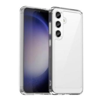 Samsung Galaxy S25 Plus SM-S936, Műanyag hátlap védőtok + szilikon keret, közepesen ütésálló, átlátszó hátlap, átlátszó kép
