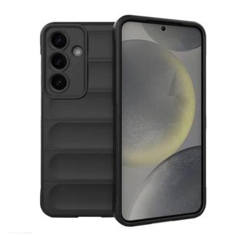 Samsung Galaxy S25 Plus SM-S936, Szilikon tok, közepesen ütésálló, 3D minta, fekete kép