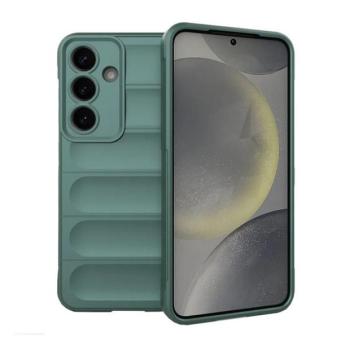 Samsung Galaxy S25 Plus SM-S936, Szilikon tok, közepesen ütésálló, 3D minta, sötétzöld kép