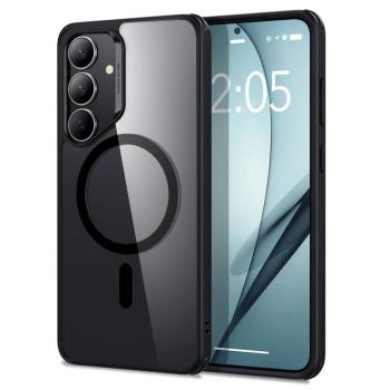 Samsung Galaxy S25 Plus SM-S936, Szilikon tok, közepesen ütésálló, légpárnás sarok, Magsafe kompatibilis, ESR Classic Hybrid HaloLock, átlátszó/fekete kép