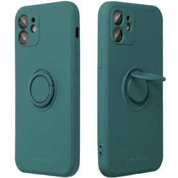 Samsung Galaxy S25 Plus SM-S936, Szilikon tok, stand, telefontartó gyűrű, Roar Amber, zöld kép