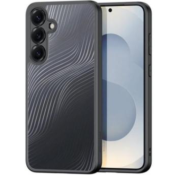 Samsung Galaxy S25 SM-S931, Műanyag hátlap védőtok + szilikon keret, hullám minta, Dux Ducis Aimo, áttetsző/fekete kép