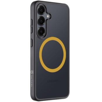 Samsung Galaxy S25 SM-S931, Műanyag hátlap védőtok + szilikon keret, közepesen ütésálló, Magsafe kompatibilis, Tactical MagForce Hyperstealth 2.0, áttetsző/fekete/sárga kép