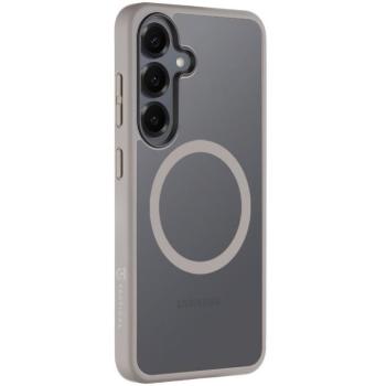 Samsung Galaxy S25 SM-S931, Műanyag hátlap védőtok + szilikon keret, közepesen ütésálló, Magsafe kompatibilis, Tactical MagForce Hyperstealth, áttetsző/világosszürke kép