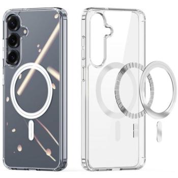 Samsung Galaxy S25 SM-S931, Műanyag hátlap védőtok + szilikon keret, Magsafe töltővel kompatibilis, Dux Ducis Clin, átlátszó kép