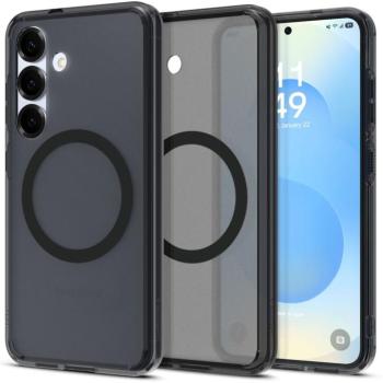 Samsung Galaxy S25 SM-S931, Műanyag hátlap védőtok + szilikon keret, Magsafe töltővel kompatibilis, Spigen Ultra Hybrid Mag Matte, áttetsző/fekete kép