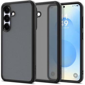 Samsung Galaxy S25 SM-S931, Műanyag hátlap védőtok + szilikon keret, Spigen Ultra Hybrid Matte, áttetsző/fekete kép