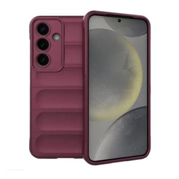 Samsung Galaxy S25 SM-S931, Szilikon tok, közepesen ütésálló, 3D minta, bordó kép