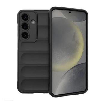 Samsung Galaxy S25 SM-S931, Szilikon tok, közepesen ütésálló, 3D minta, fekete kép