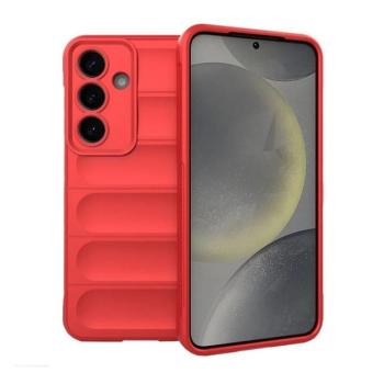 Samsung Galaxy S25 SM-S931, Szilikon tok, közepesen ütésálló, 3D minta, piros kép
