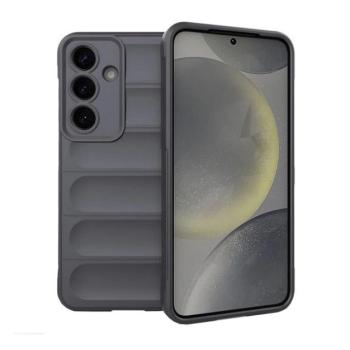 Samsung Galaxy S25 SM-S931, Szilikon tok, közepesen ütésálló, 3D minta, sötétszürke kép