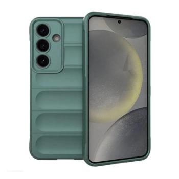 Samsung Galaxy S25 SM-S931, Szilikon tok, közepesen ütésálló, 3D minta, sötétzöld kép