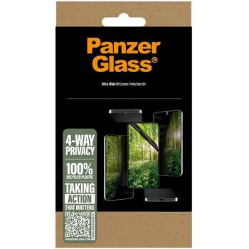 Samsung Galaxy S25 Ultra SM-S938, Kijelzővédő fólia (az íves részre NEM hajlik rá!), betekintés elleni védelem, Panzerglass ECO Matrix 4-away Privacy, Clear Prémium kép