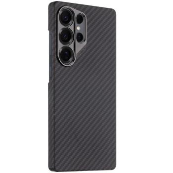 Samsung Galaxy S25 Ultra SM-S938, Műanyag hátlap védőtok, közepesen ütésálló, aramidszállal, Magsafe töltővel kompatibilis, karbon minta, Tactical MagForce Aramid, fekete kép
