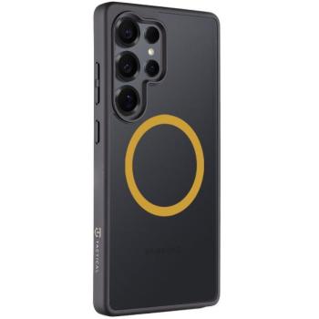 Samsung Galaxy S25 Ultra SM-S938, Műanyag hátlap védőtok + szilikon keret, közepesen ütésálló, Magsafe kompatibilis, Tactical MagForce Hyperstealth 2.0, áttetsző/fekete/sárga kép