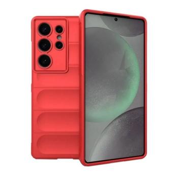 Samsung Galaxy S25 Ultra SM-S938, Szilikon tok, közepesen ütésálló, 3D minta, piros kép