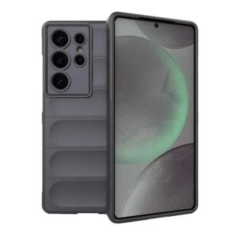 Samsung Galaxy S25 Ultra SM-S938, Szilikon tok, közepesen ütésálló, 3D minta, sötétszürke kép
