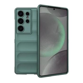 Samsung Galaxy S25 Ultra SM-S938, Szilikon tok, közepesen ütésálló, 3D minta, sötétzöld kép