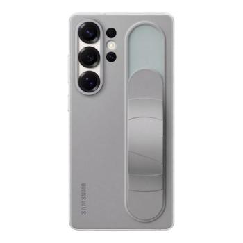 Samsung Galaxy S25 Ultra SM-S938, Szilikon tok, matt, kitámasztóval, beépített szíj, Standing Grip, világosszürke, gyári kép