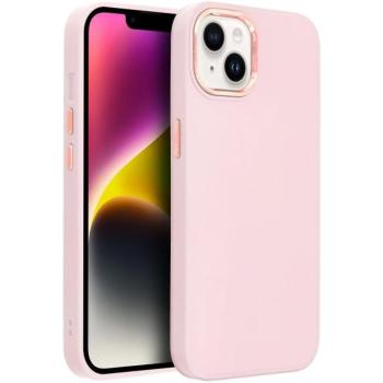 Samsung Galaxy S26 Plus SM-S947, Szilikon tok, közepesen ütésálló, fémhatású kamera keret, Frame Case, rózsaszín kép