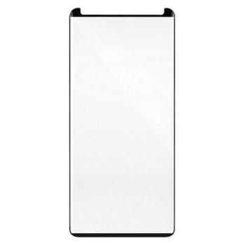 Samsung Galaxy S9 Plus SM-G965, Kijelzővédő fólia, ütésálló fólia (az íves részre is!), Tempered Glass (edzett üveg), small size, fekete kép