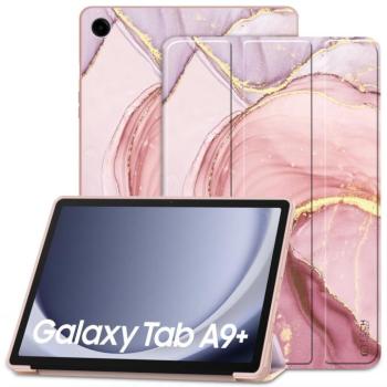 Samsung Galaxy Tab A9 Plus (11.0) SM-X210 / X215 / X216B, mappa tok, márvány minta, Trifold, lila/színes kép