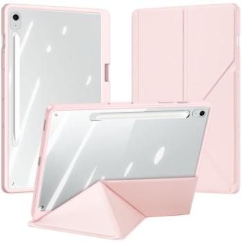 Samsung Galaxy Tab S10 FE Plus (13.1) SM-X620 / X626B, mappa tok, érintőceruza tartó, levehető előlap, Origami Smart Case, Dux Ducis Magi, átlátszó/rózsaszín kép