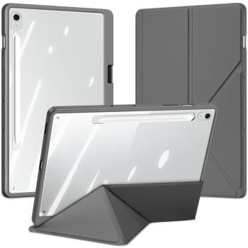 Samsung Galaxy Tab S10 FE Plus (13.1) SM-X620 / X626B, mappa tok, érintőceruza tartó, levehető előlap, Origami Smart Case, Dux Ducis Magi, átlátszó/szürke kép
