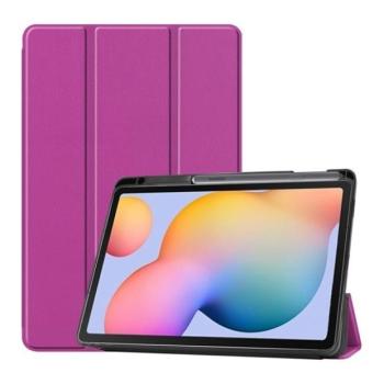 Samsung Galaxy Tab S6 Lite 10.4 (2020 / 2022 / 2024) SM-P610 / P615 / P613 / P619 / P620 / P625, mappa tok, Trifold, érintőceruza tartó, lila kép