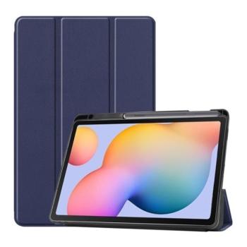 Samsung Galaxy Tab S6 Lite 10.4 (2020 / 2022 / 2024) SM-P610 / P615 / P613 / P619 / P620 / P625, mappa tok, Trifold, érintőceruza tartó, sötétkék kép