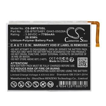Samsung Galaxy Tab S7 11.0 / Tab S8 11.0 SM-T870 / T875 / T876B / X700 / X706, Akkumulátor, 7760 mAh, Li-Polymer, Cameron Sino, kompatibilis kép