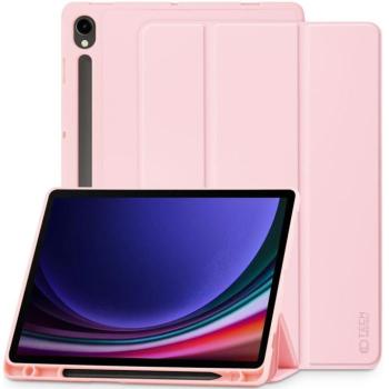 Samsung Galaxy Tab S9 FE (10.9) / Tab S10 FE (10.9) SM-X510 / X516B / X520 / X526, mappa tok, közepesen ütésálló, érintőceruza tartó, érintőceruza nélkül, Trifold, TP SC Pen Holder, rózsaszín kép