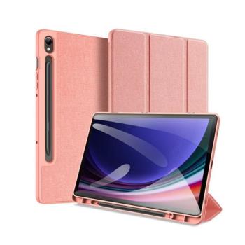Samsung Galaxy Tab S9 FE (10.9) / Tab S10 FE (10.9) SM-X510 / X516B / X520 / X526, mappa tok, Trifold, érintőceruza tartó, Dux Ducis Domo, rózsaszín kép