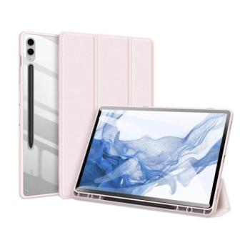Samsung Galaxy Tab S9 FE Plus (12.4) SM-X610 / X616B, mappa tok, Trifold, légpárnás sarok, közepesen ütésálló, érintőceruza tartó, átlátszó hátlap, Dux Ducis Toby, rózsaszín kép
