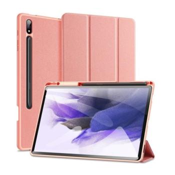 Samsung Galaxy Tab S9 Plus 12.4 / Tab S10 Plus 12.4 SM-X810 / X816B / X820 / X826B, mappa tok, Trifold, érintőceruza tartó, Dux Ducis Domo, rózsaszín kép