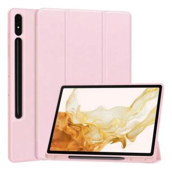 Samsung Galaxy Tab S9 Plus 12.4 / Tab S10 Plus 12.4 SM-X810 / X816B / X820 / X826B, mappa tok, Trifold, érintőceruza tartó, rózsaszín kép