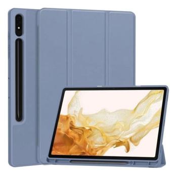 Samsung Galaxy Tab S9 Ultra 14.6 / Tab S10 Ultra 14.6 SM-X910 / X916B / X920 / X926B, mappa tok, Trifold, érintőceruza tartó, lila kép