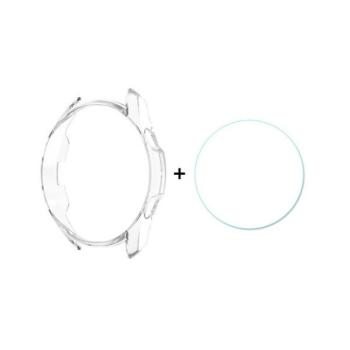 Samsung Galaxy Watch 3 (45mm) SM-R840 / R845, Műanyag védőkeret, 9H üveggel, közepesen ütésálló, Enkay, átlátszó kép