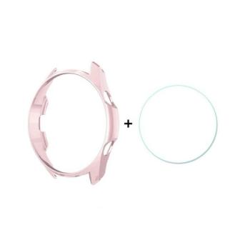 Samsung Galaxy Watch 3 (45mm) SM-R840 / R845, Műanyag védőkeret, 9H üveggel, közepesen ütésálló, Enkay, vörösarany kép