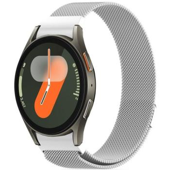 Samsung Galaxy Watch 4 / 5 / 5 Pro / 6 / 7 / FE (40 / 44 / 45mm) / Watch 4 Classic / 6 Classic (42 / 43 / 46mm), fém pótszíj, milánói stílus, TP MilaneseBand, ezüst kép