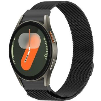 Samsung Galaxy Watch 4 / 5 / 5 Pro / 6 / 7 / FE (40 / 44 / 45mm) / Watch 4 Classic / 6 Classic (42 / 43 / 46mm), fém pótszíj, milánói stílus, TP MilaneseBand, fekete kép
