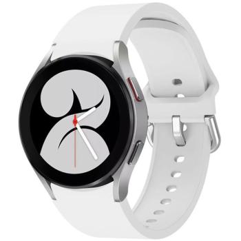 Samsung Galaxy Watch 4 / 5 / 5 Pro / 6 / 7 / FE (40 / 44 / 45mm) / Watch 4 Classic / 6 Classic (42 / 43 / 46mm), szilikon pótszíj, állítható, TP IconBand, fehér kép