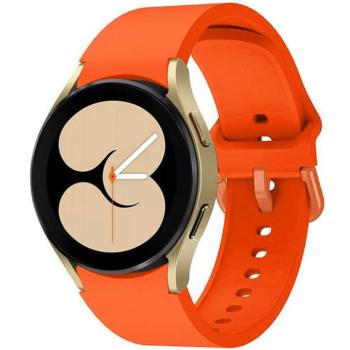 Samsung Galaxy Watch 4 / 5 / 5 Pro / 6 / 7 / FE (40 / 44 / 45mm) / Watch 4 Classic / 6 Classic (42 / 43 / 46mm), szilikon pótszíj, állítható, TP IconBand, narancssárga kép